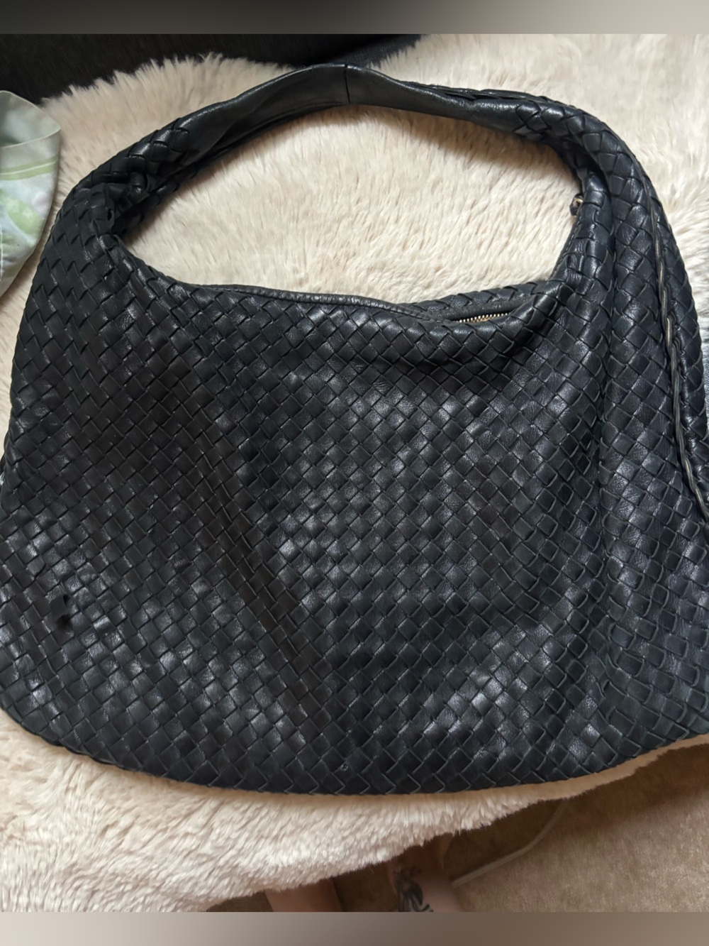 Bottega Veneta Black Intrecciato Hobo Shoulder Bag